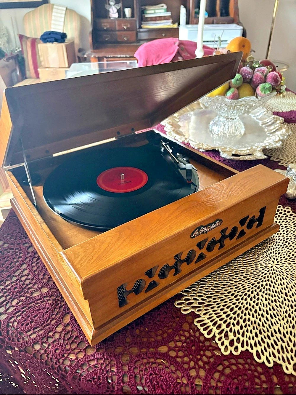 Crosley Wooden Record Player Console Brown & Black